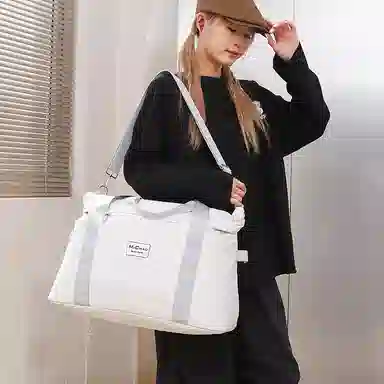 醇龙 拉链开合大容量休闲简约 尼龙 男女通用 旅行包 多色