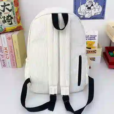 醇龙 简约百搭学院风 灯芯绒 书包背包双肩包 女款 多色