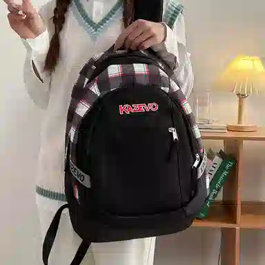 醇龙 学院风街头旅行潮流 尼龙 双肩包 男女同款情侣款 粉色/米白/紫色/黑色