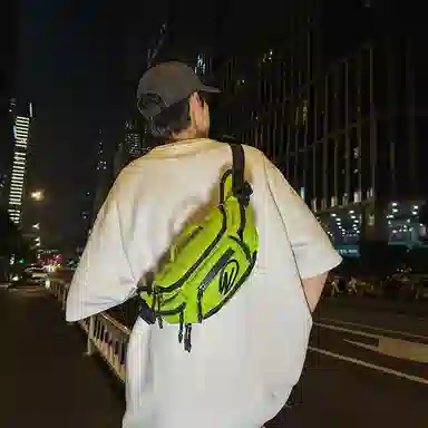 醇龙 时尚休闲日常 牛津纺 胸包 常规 男女同款情侣款 纯黑色/黑桔色/黑白色/桔色/绿色