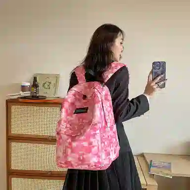 醇龙书包女初中生韩版森系双肩包小学生三到六年级大容量背包简约潮尼龙多色