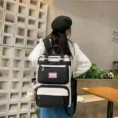 醇龙 初中少女卡通韩版高中学生三到五六年级小学生 尼龙 背包双肩包 常规 女款 绿色/蓝色/紫色/粉色/黑色