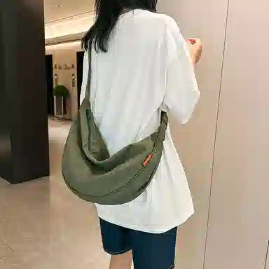 醇龙 大容量休闲简约时尚百搭复古轻便 织物 饺子包腋下包斜挎包 常规 男女同款情侣款 绿色/橘色/深蓝色/浅蓝色/黑色/米白色