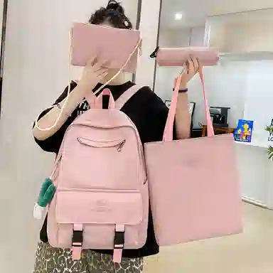 醇龙 可爱书包大容量初中生高中大学生背包简约休闲双肩包尼龙女款多色