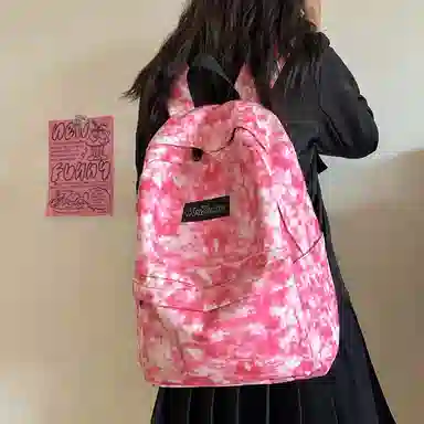 醇龙书包女初中生韩版森系双肩包小学生三到六年级大容量背包简约潮尼龙多色