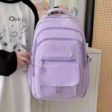 醇龙 简约百搭大容量 尼龙 双肩包 常规 女款 白色/蓝色/黑色/紫色/灰色