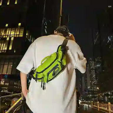 醇龙 时尚休闲日常 牛津纺 胸包 常规 男女同款情侣款 纯黑色/黑桔色/黑白色/桔色/绿色