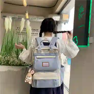 醇龙 初中少女卡通韩版高中学生三到五六年级小学生 尼龙 背包双肩包 常规 女款 绿色/蓝色/紫色/粉色/黑色