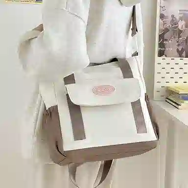 醇龙 日系 百搭小清新通勤简约 尼龙 单肩斜挎包 女款 粉色/棕色