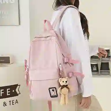 醇龙 百搭防泼水软料纯色小清新 牛津布 双肩包 男女同款情侣款 多色