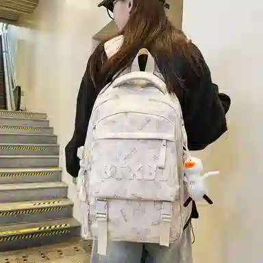 醇龙 书包初中生高颜值时尚潮流大学生背包高中生尼龙男女同款双肩包多色