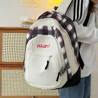 醇龙 学院风街头旅行潮流 尼龙 双肩包 男女同款情侣款 粉色/米白/紫色/黑色