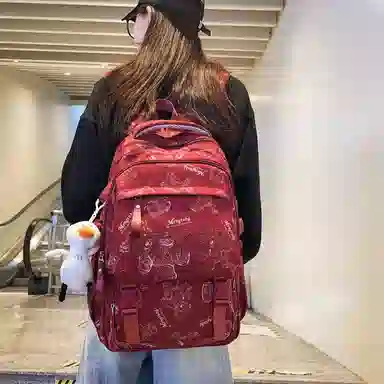 醇龙 书包初中生高颜值时尚潮流大学生背包高中生尼龙男女同款双肩包多色