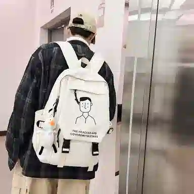 醇龙 日系大容量运动休闲初中生高中大学生校园 尼龙 书包背包双肩包 男女同款情侣款 多色