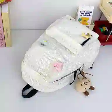 醇龙 简约百搭学院风 灯芯绒 书包背包双肩包 女款 多色