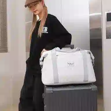 醇龙 拉链开合大容量休闲简约 尼龙 男女通用 旅行包 多色