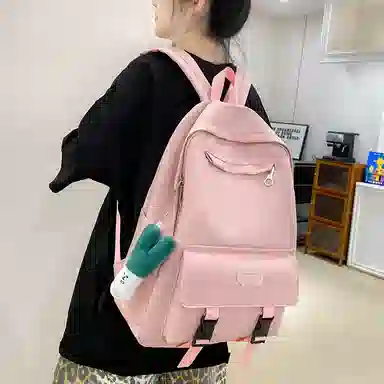 醇龙 可爱书包大容量初中生高中大学生背包简约休闲双肩包尼龙女款多色