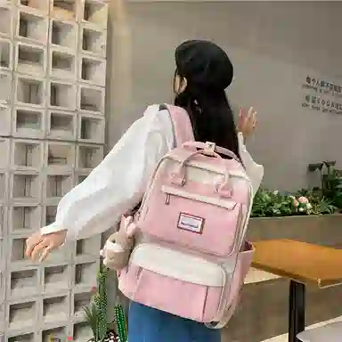 醇龙 初中少女卡通韩版高中学生三到五六年级小学生 尼龙 背包双肩包 常规 女款 绿色/蓝色/紫色/粉色/黑色