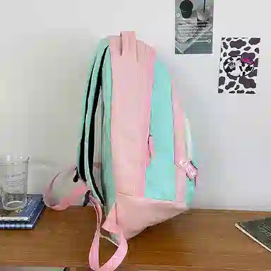 醇龙 学院风街头旅行潮流 尼龙 双肩包 男女同款情侣款 粉色/米白/紫色/黑色