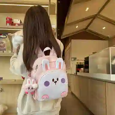 醇龙 幼儿园书包便携童趣宝宝背包卡通可爱小兔子 尼龙 双肩包 儿童款 白色/蓝色/紫色/粉色/黄色