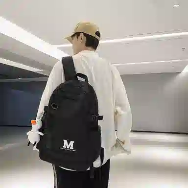 醇龙 休闲简约大容量 尼龙 双肩包