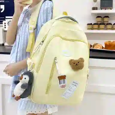 醇龙 大容量可套拉杆时尚潮流百搭 尼龙 双肩包 常规 女款 粉色/黄色/蓝色/黑色