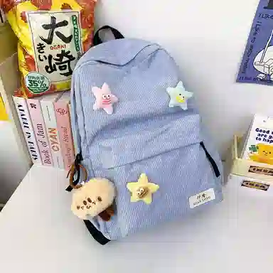 醇龙 简约百搭学院风 灯芯绒 书包背包双肩包 女款 多色