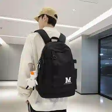 醇龙 休闲简约大容量 尼龙 双肩包