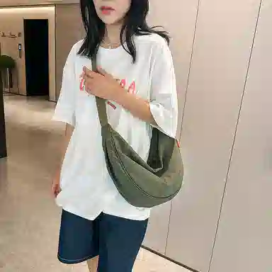 醇龙 大容量休闲简约时尚百搭复古轻便 织物 饺子包腋下包斜挎包 常规 男女同款情侣款 绿色/橘色/深蓝色/浅蓝色/黑色/米白色