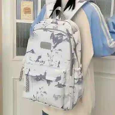 醇龙 简约百搭时尚 尼龙 双肩包 男女同款情侣款 粉色/红色/黑色/灰色/绿色