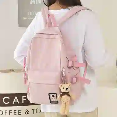 醇龙 百搭防泼水软料纯色小清新 牛津布 双肩包 男女同款情侣款 多色