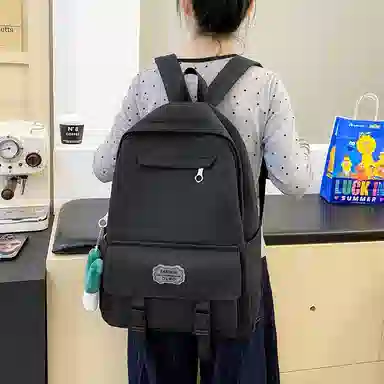 醇龙 可爱书包大容量初中生高中大学生背包简约休闲双肩包尼龙女款多色