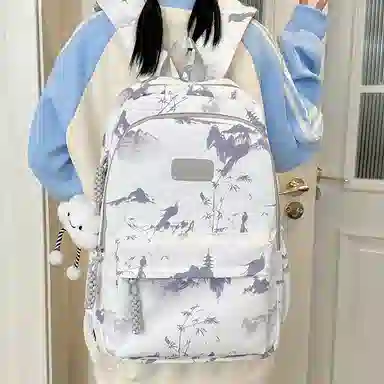 醇龙 简约百搭时尚 尼龙 双肩包 男女同款情侣款 粉色/红色/黑色/灰色/绿色