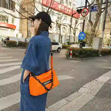 醇龙 休闲时尚潮流大容量 尼龙 单肩斜挎包 常规 男女同款情侣款 黑色/桔色/绿色/蓝色/紫色/白色