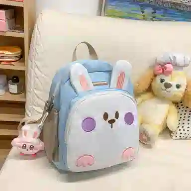 醇龙 幼儿园书包便携童趣宝宝背包卡通可爱小兔子 尼龙 双肩包 儿童款 白色/蓝色/紫色/粉色/黄色