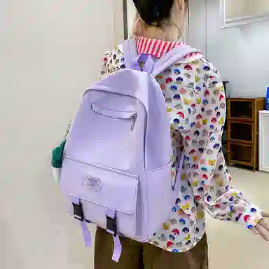 醇龙 可爱书包大容量初中生高中大学生背包简约休闲双肩包尼龙女款多色