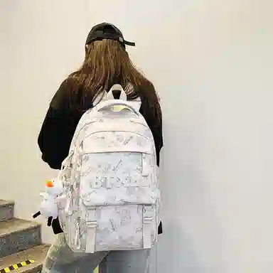 醇龙 书包初中生高颜值时尚潮流大学生背包高中生尼龙男女同款双肩包多色