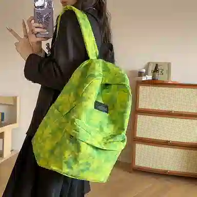 醇龙书包女初中生韩版森系双肩包小学生三到六年级大容量背包简约潮尼龙多色