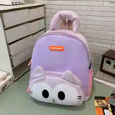 醇龙 卡通可爱 尼龙 双肩包 常规 男女同款情侣款 黑色，黄色，棕色，蓝色，紫色