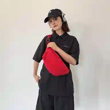 醇龙 单肩包简约百搭时尚纯色轻便尼龙多功能休闲男女胸包 多色