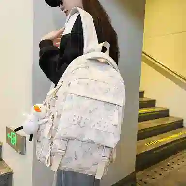 醇龙 书包初中生高颜值时尚潮流大学生背包高中生尼龙男女同款双肩包多色