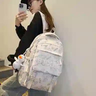 醇龙 书包初中生高颜值时尚潮流大学生背包高中生尼龙男女同款双肩包多色