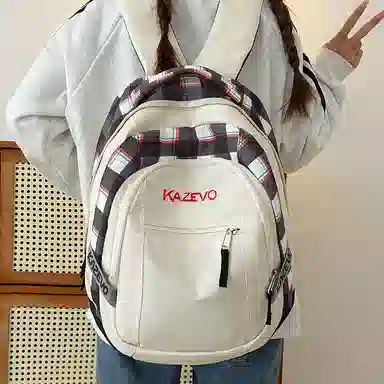 醇龙 学院风街头旅行潮流 尼龙 双肩包 男女同款情侣款 粉色/米白/紫色/黑色