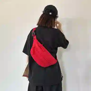 醇龙 单肩包简约百搭时尚纯色轻便尼龙多功能休闲男女胸包 多色