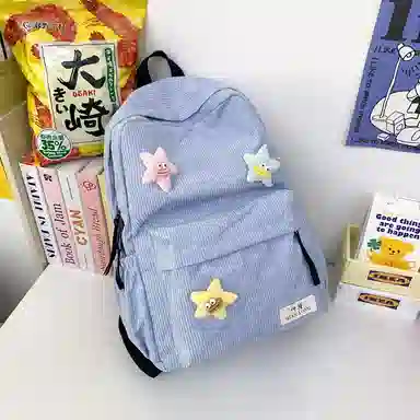 醇龙 简约百搭学院风 灯芯绒 书包背包双肩包 女款 多色