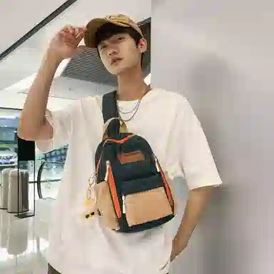 醇龙 胸包 男女同款 大学生简约旅行高中初中生 尼龙 多色