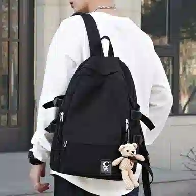 醇龙 百搭防泼水软料纯色小清新 牛津布 双肩包 男女同款情侣款 多色