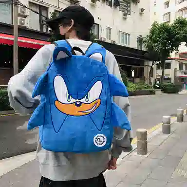 醇龙 卡通初高中大学生高颜值可爱小众设计感轻便 毛绒 书包双肩包 常规 男女同款情侣款 黑色/蓝色/黄色