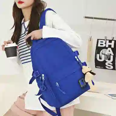 醇龙 百搭防泼水软料纯色小清新 牛津布 双肩包 男女同款情侣款 多色