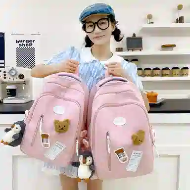 醇龙 大容量可套拉杆时尚潮流百搭 尼龙 双肩包 常规 女款 粉色/黄色/蓝色/黑色